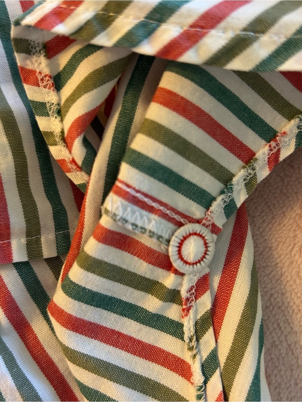 Wallmann vintage red green white striped long sleeve top XL eclectic Grandpacore - Picture 5 of 10